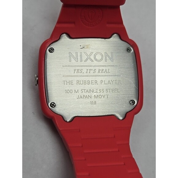 Nixon Rubber Player Neon Pink Diamond Accent 45Mm Watch New Battery 100M Quartz - Picture 9 of 11
